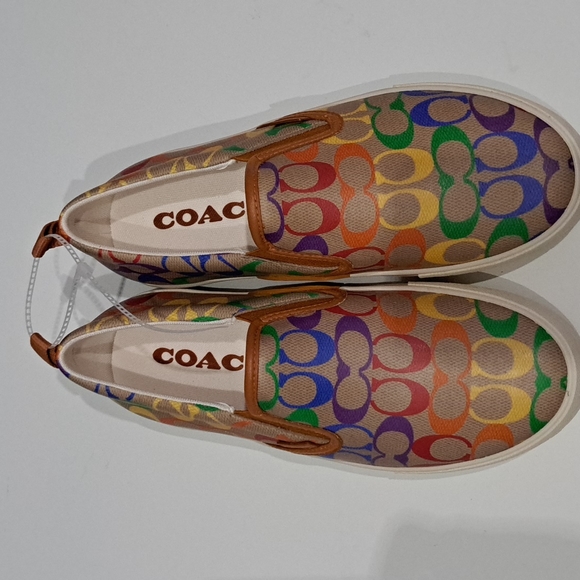 Coach Skate Slip On Sneaker In Rainbow Signature Canvas - Picture 3 of 9